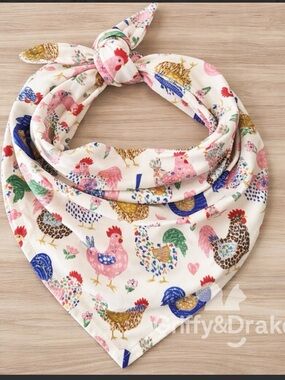 Fancy Flock  Chicken Print Dog Bandana